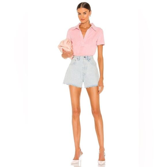 Helmut Lang Tops - Helmut Lang Towel Terry Polo in Orchid Pink Size Large.